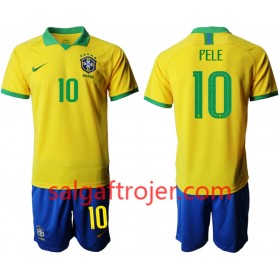 Brasilien Fodboldtrøjer PELE 10 Børn Hjemmebanesæt Copa América 2019 Kort ærmer